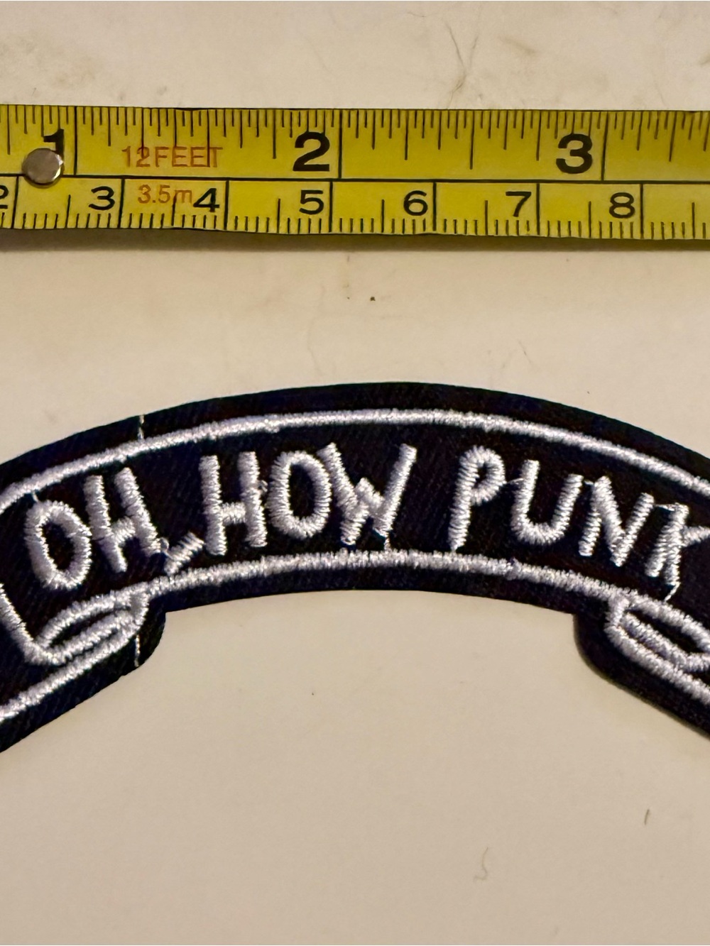 Embroidered 'OH, HOW PUNK' Patch - Black & White